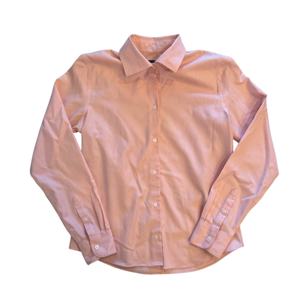 Ann Taylor Blush Pink Collared Shirt Button Down Long Sleeve 100% Cotton Size 2